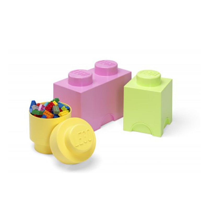 Room Copenhagen LEGO 3-Piece Storage Brick Set | Yellow| Green | Light Purple, 1 of 2