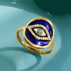 Ross-Simons 0.10 ct. t.w. White Topaz and Multicolored Enamel Evil Eye Ring With Turquoise in 18kt Gold Over Sterling - 4 of 4