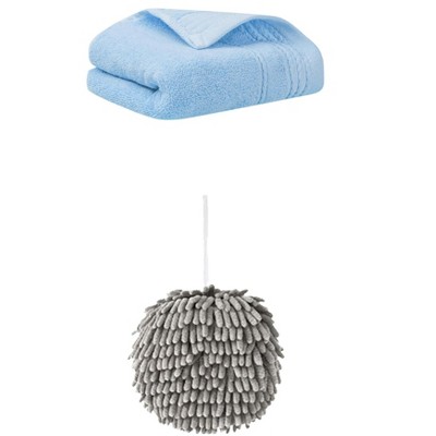 REGALWOVEN Solid Soft Absorbent Hand Towels for Bathroom Kitchen 14" x 30"/6" x 6" 2 Pcs