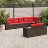 vidaXL 8 Piece Garden Sofa Set with Cushions Brown and Red Poly Rattan - Without Table - 2 of 4