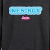 Women's - Barbie - Kenrgy Blue Lightweight French Terry Wide Neck Long Sleeve Shirt - 2 of 4