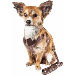 Pet Life Luxe Houndsome 2-In-1 Mesh Reversible Plaided Collared Adjustable Dog Harness-Leash - 1 of 3