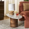 Mono Large Marble Side Table - ACC2906A - Off White Marble/Walnut - Safavieh - 2 of 4