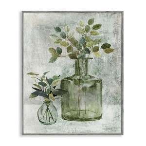 Stupell Industries Herbal Plants with Green Leaves Framed Giclee Art, Gray, 16" x 20" - 1 of 4