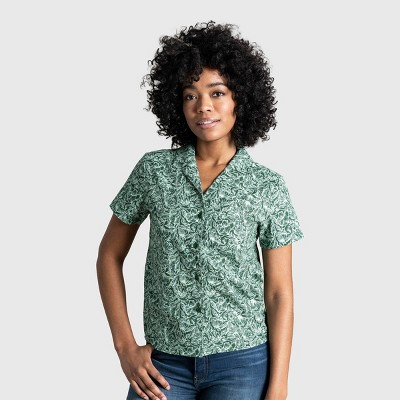 United By Blue Women's Organic Camp Shirt - Hunter Green Xs : Target