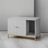 Litter Box Enclosure, Modern Cat Litter Box Furniture Hidden, with Scratching Mat, Cat House, Side End Table, 31.5 x 19.7 x 21.7 Inches - 2 of 4