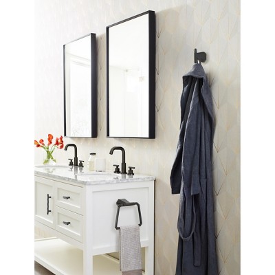 Matte Black Geometric Wall Mounted Towel Ring