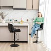 Set of 2 Leatherette Adjustable Height Swivel Bar Stools Black Metal Base Black - Glitzhome - 4 of 4