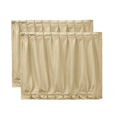 Unique Bargains Adjustable VIP Car Window Curtain UV Sunshade Visor 50 x 39cm Beige 2 Pcs