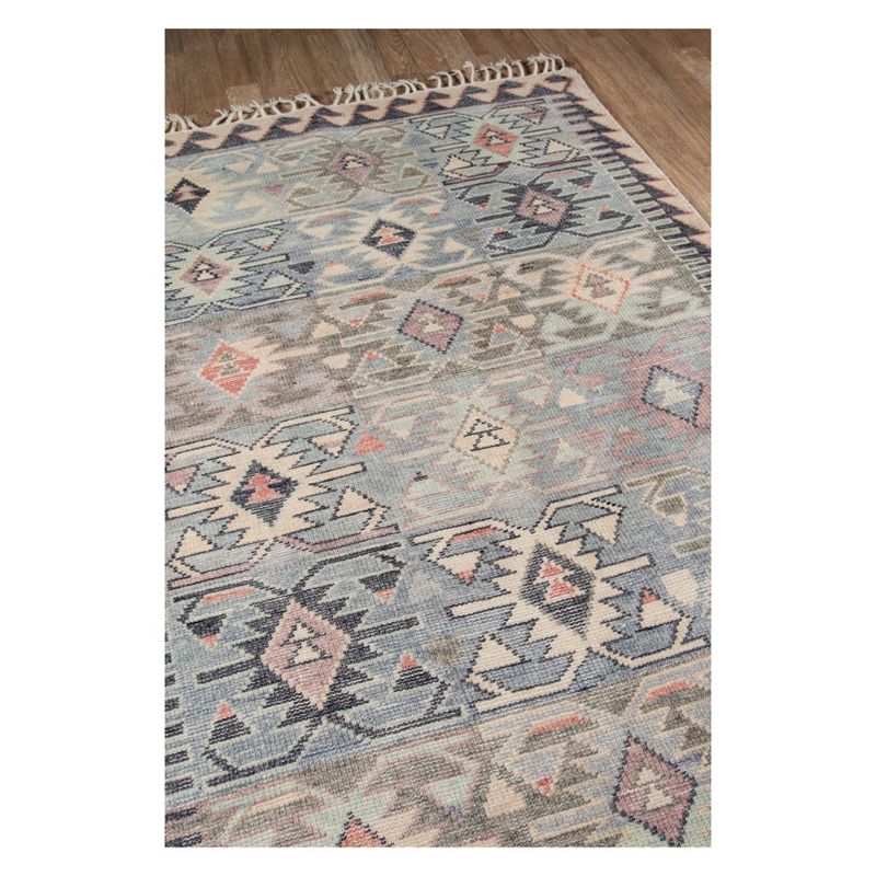 2&#39;x3&#39; Geometric Design Knotted Accent Rug Blue - Momeni, 4 of 6