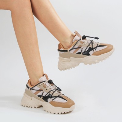 Женские кроссовки BERNESS Women's Branch Chunky Mesh Lace-Up Sneakers Brown 8 — фото 2