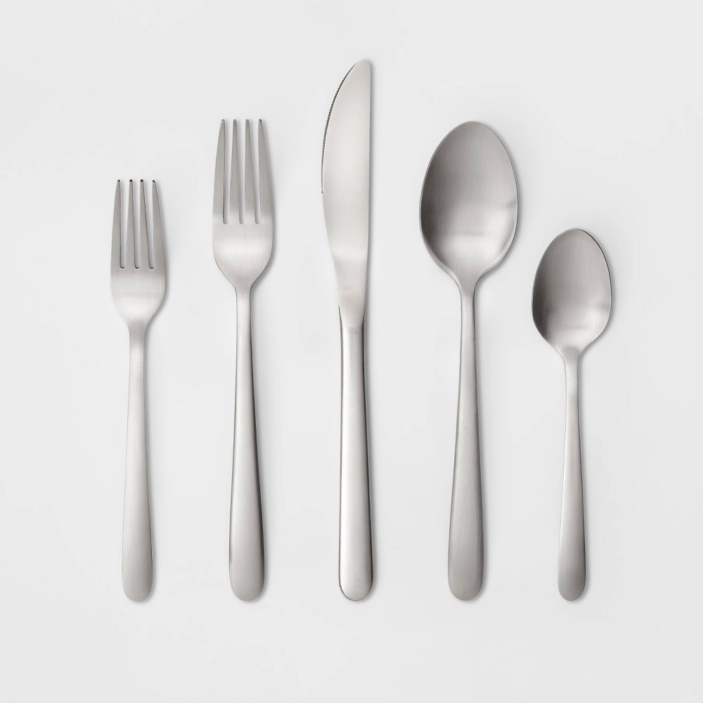 20pc Stainless Steel Matte Finish Silverware Set - Made By Design