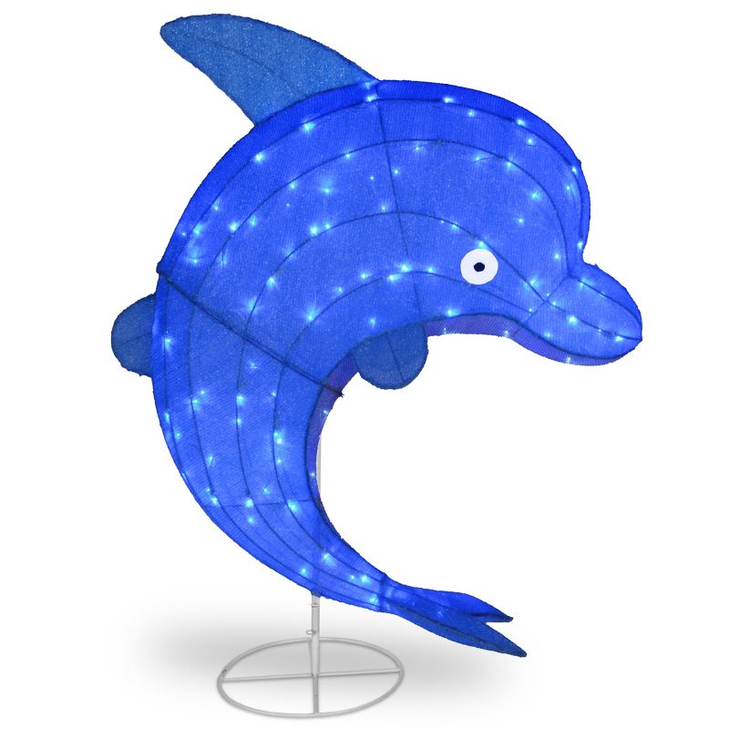 40" LED Blue Dolphin Novelty Sculpture Light Warm White Lights - National Tree Company, 1 of 7