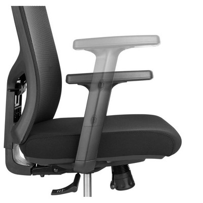 Black Mesh Ergonomic Task Chair with Adjustable Arms and Headrest
