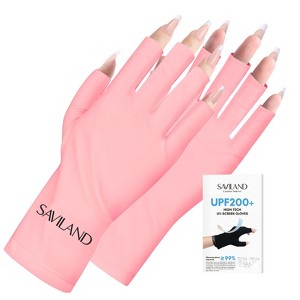 SAVILAND U V Gloves for Nails: UPF200+ High-tech Professional U V Gloves (Pink) - 1 of 4