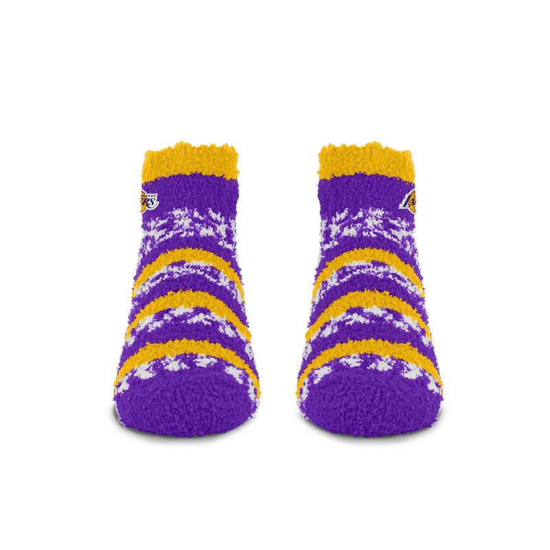 NBA Los Angeles Lakers Multi Stripe Fuzzy Socks, 2 of 4