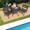 Tangkula 5PCS Cast Aluminum Patio Bistro Set Outdoor Dining Table & Chair Furniture Set - 3 of 4