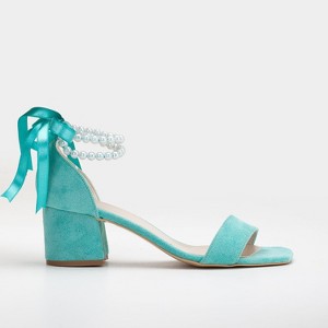 Illy - Aqua Blue Bridal Shoes with Pearls | Forever & Always Shoes - 1 of 4