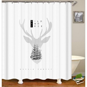 Wild And Free Deer Shower Curtains for Bathroom Waterproof Fabric Bath Curtain Durable Soft Stylish Bathroom Decor 72x72 Inch - 1 of 1