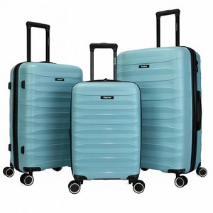World Traveler Dejuno Motley 3-Piece Lightweight Hardside Expandable Spinner Luggage Set - 1 of 2