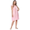 Casual Nights Women's Cap Sleeve Rose Satin Tricot Nightgown - 3 of 4