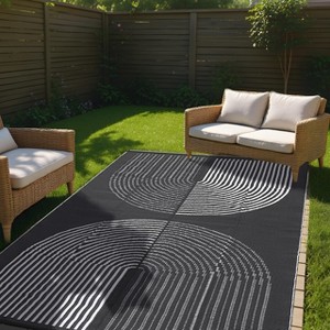 Outdoor Rug Waterproof, Reversible Plastic Straw Rug Patio Rug, Modern Outside Grass Mat for Camping Backyard Deck & RV - 1 of 4