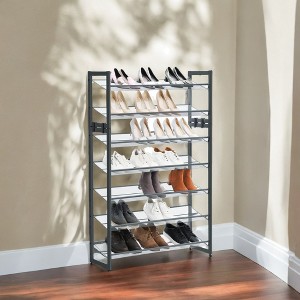 Stackable 5-Tier Shoe Rack - Adjustable Metal Mesh Shoe Organizer for 20-25 Pairs - 1 of 4