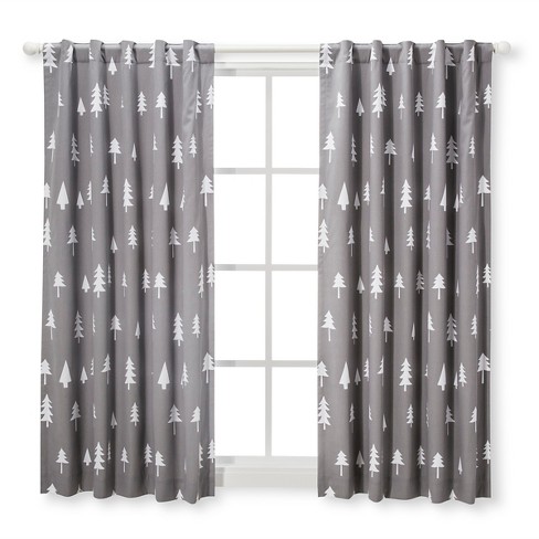 Blackout Curtain Panel Trees Cloud Island Gray Target