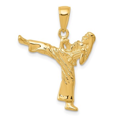 Black Bow Jewelry 14k Yellow Gold Female Karate Pendant