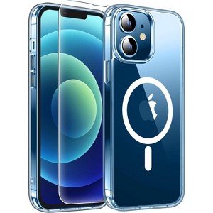 Entronix Case Clear Magnetic Case Designed for Apple iPhone 12,12 Pro with 1 Tempered Glass, Shockproof Transparent Crystal Cover - 1 of 1