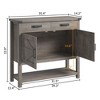 Farmhouse Entryway Table with 2-Door Cabinet & 2 Drawers, Wood Console Table with Storage, Coffee Bar Cabinet - 2 of 4