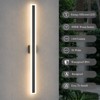 LamQee Black Long Outdoor Wall Lights Modern Exterior Lighting Fixtures LED Linear Outdoor Wall Sconces Lighting - 2 of 4