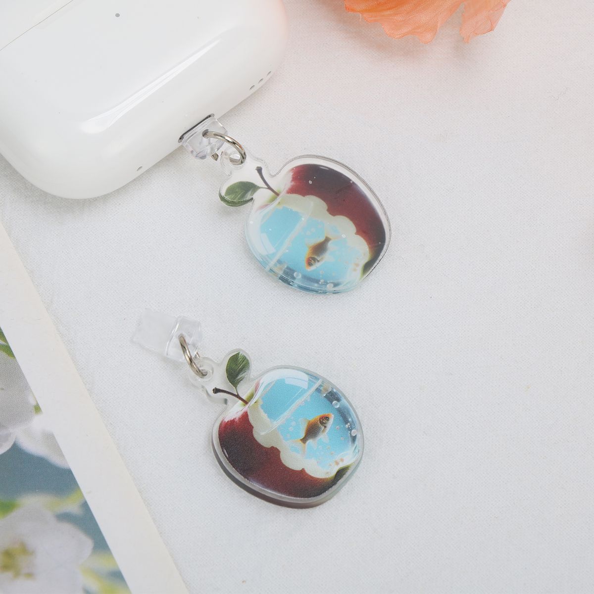 Unique Bargains Fruit Dust Plug Charm for Lightning Red Light Blue 2 Pcs - thumbnail 3
