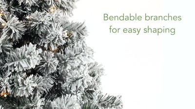 5' Flocked Fir Artificial Christmas Tree with Stand