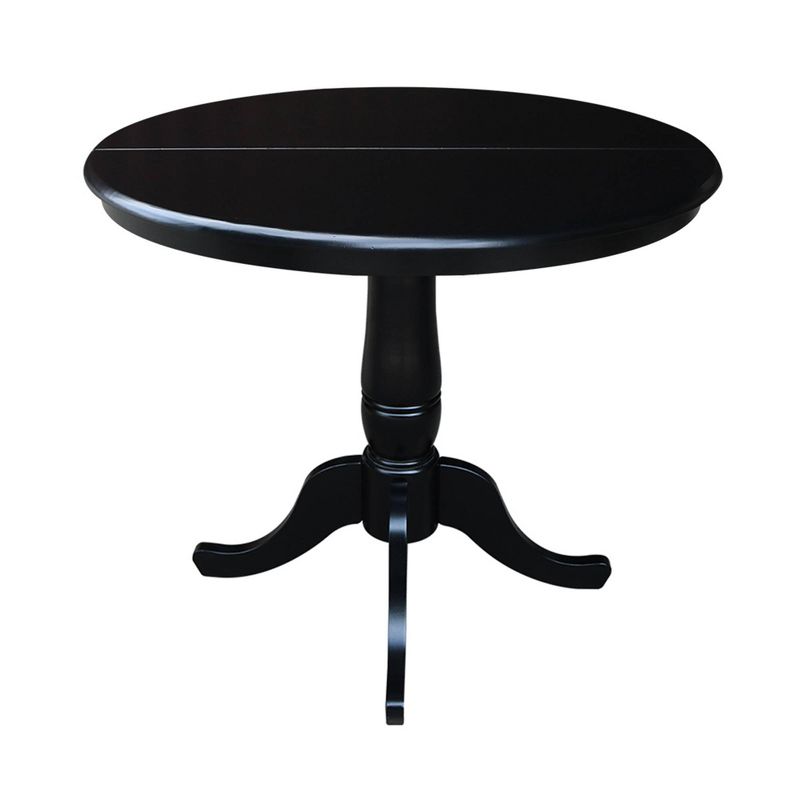 36" Round Top Pedestal Dining Table with 12" Drop Leaf - International Concepts, 4 of 9