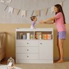 Nursery Dresser with Changing Table Top - Tall Wooden Diaper Changing Station with 2 Open Shelves, 3 Drawers, and 1 Cabinet - 2 of 4