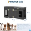 71" Dog Crate Furniture for 2 Dogs, Chew-Resistant Double Dog Kennel with 2 Drawers &  Sliding Doors, Decorative TV Stand End Table for Living Room - 2 of 4