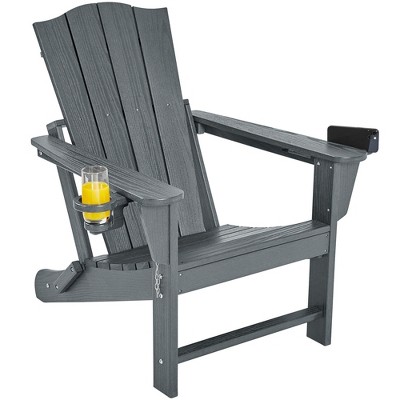 Yaheetech Folding Adirondack Chair with Cup Holder