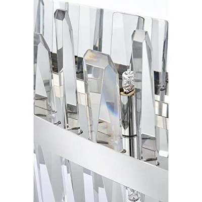 Elegant Chrome Crystal 30-inch Dimmable Bath Sconce