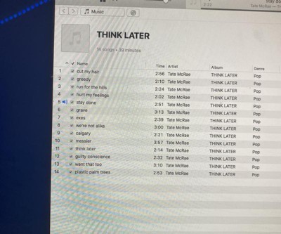 TATE MCRAE - Think Later (Vinyl LP) – Flying Out