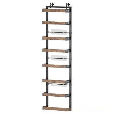 8-Layer Carbon Steel Door Storage Rack Without Punching Bedroom Room Door Multi-Layer Storage Basket Dormitory Door Back Rack