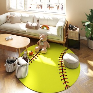 Round Ball Pattern Area Rug, Fluffy Washable Area Rug for Living Room Kids Room Nursery Playroom Decor - 1 of 4