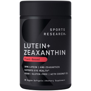Sports Research Lutein + Zeaxanthin with Coconut Oil, Dietary Supplement, Softgel - 1 of 4