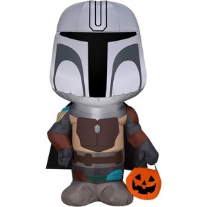 Star Wars Airblown Inflatable Halloween The Mandalorian Star Wars, 3.5 ft Tall, Black - 1 of 4
