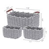 Unique Bargains Decorative Cotton Rope Handcrafted Portable Storage Basket 3 Pcs - 3 of 4