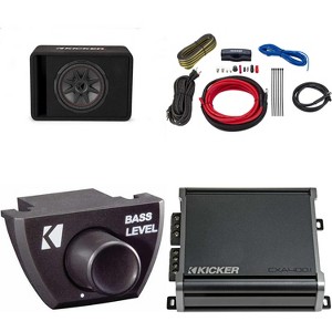 Kicker 48VCVR122 CompVR 12" single subwoofer in vented box, 2-ohm w/ 46CXA4001, Bass Knob, Amp Kit Bundle - 1 of 4