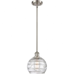 Athens Deco Swirl - 1 Light Stem Hung Mini Pendant In Industrial Style-10 Inches Tall and 8 Inches Wide - 1 of 1