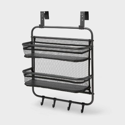 2 Tier Over the Door Organizer with Hooks 1pc - Brightroom™