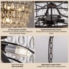Ludomide French Country Crystal Chandelier for Dining Room, 28-inch Antique Crystal Ceiling Light Fixture, 5-Tier Bronze Chandelier - 4 of 4