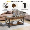 Yukimo 44" Industrial Rectangular Coffee Table with Storage Shelf, 2-Tier Design with Engineered Wood Top - 2 of 4